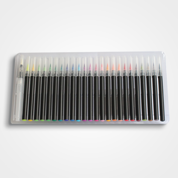 Set marker tip pensulă Watercolour Brush Pens – 24 culori