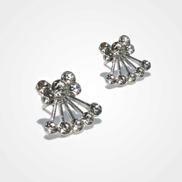 Cercei fashion Fundiță cu cristale transparente